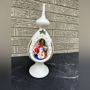 Byron Molds 1977 Ceramic Christmas Table Top Ornament/lamp